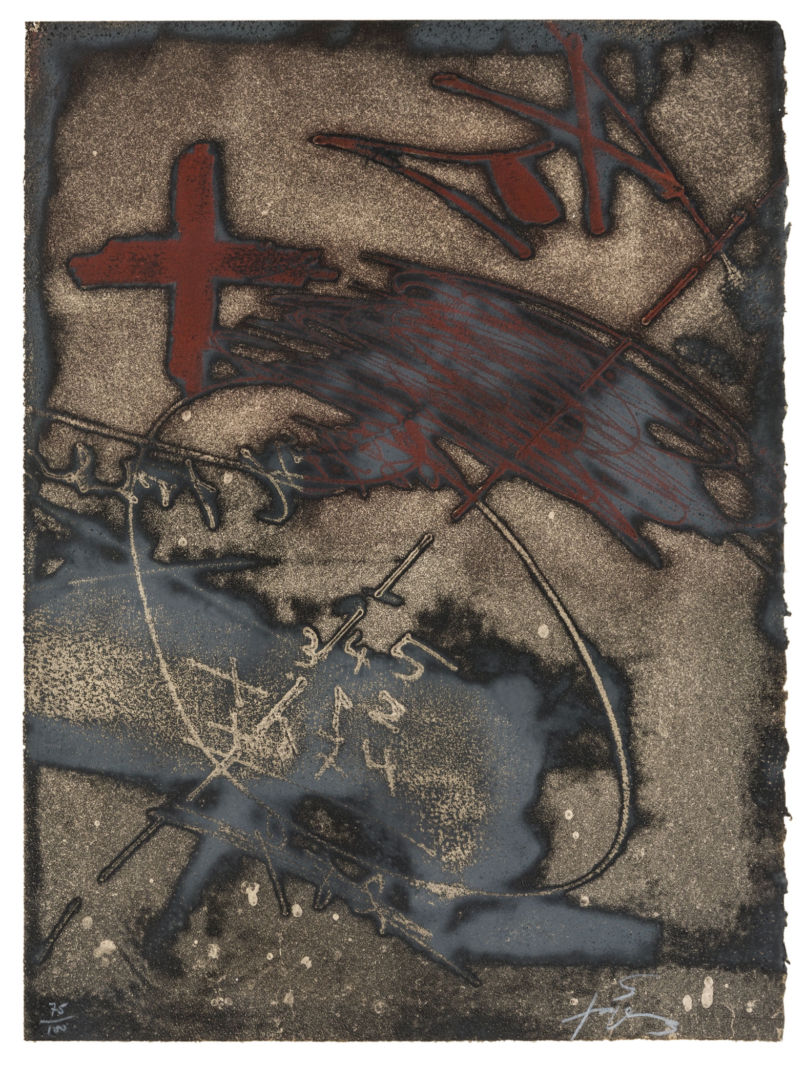 Paroles peintes V by Antoni Tàpies, 1975