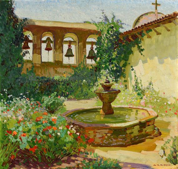 Fountain, San Juan Capistrano Mission by Arthur Grover Rider