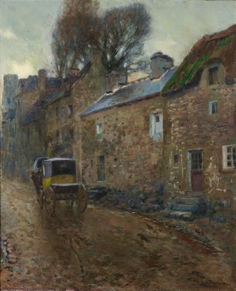 Street Scene, Pont Aven, Brittany by Frank C. Penfold