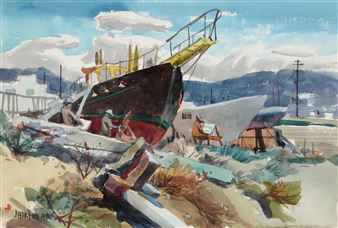 Art Class, Oakland Estuary; Pier, Fort Baker (a group of two) - Jade Fon Woo