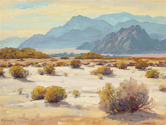 Desert landscapes, including Near La Quinta (a group of four) by Paul Grimm