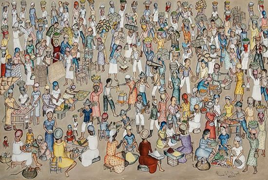 Market Vendors by Rigaud Benoit, March 11, 1965