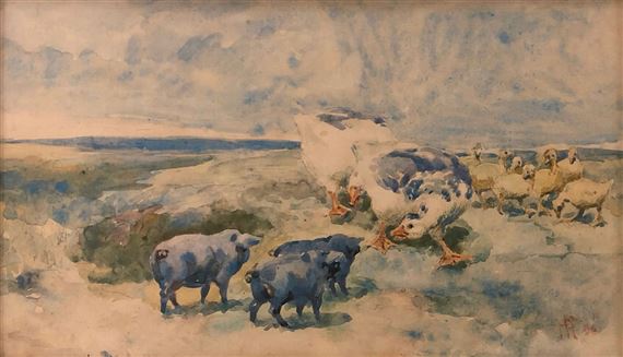 Farm Study wth Pigs and Geese