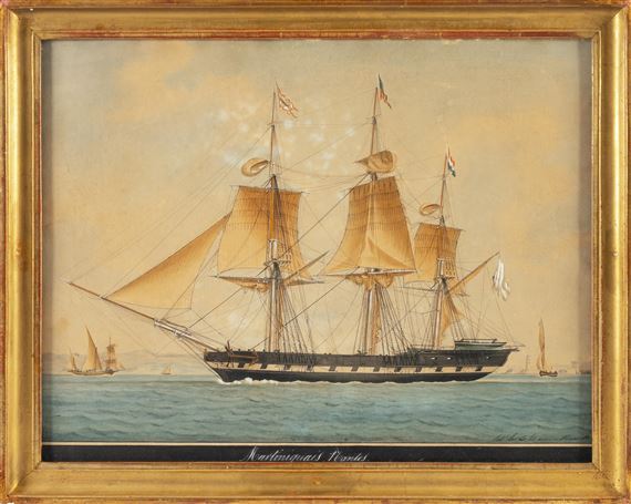 Antoine Roux | Ship entering a port | MutualArt