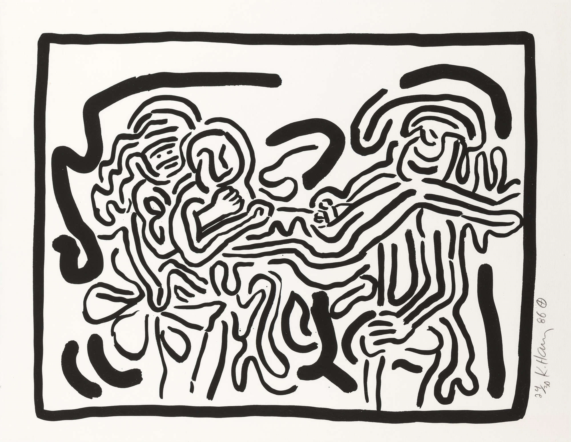 Artwork by Keith Haring, Bad Boys, One plate (Littmann p.57), Made of Scree...