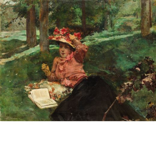 Lecture dans un parc by Emilio Sala y Francés