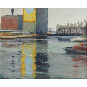 Chicago River Scene - Tunis Ponsen
