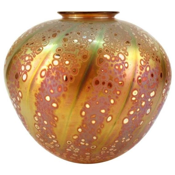 Craig Zweifel Iridescent Modern Art Glass Vase (1993) MutualArt