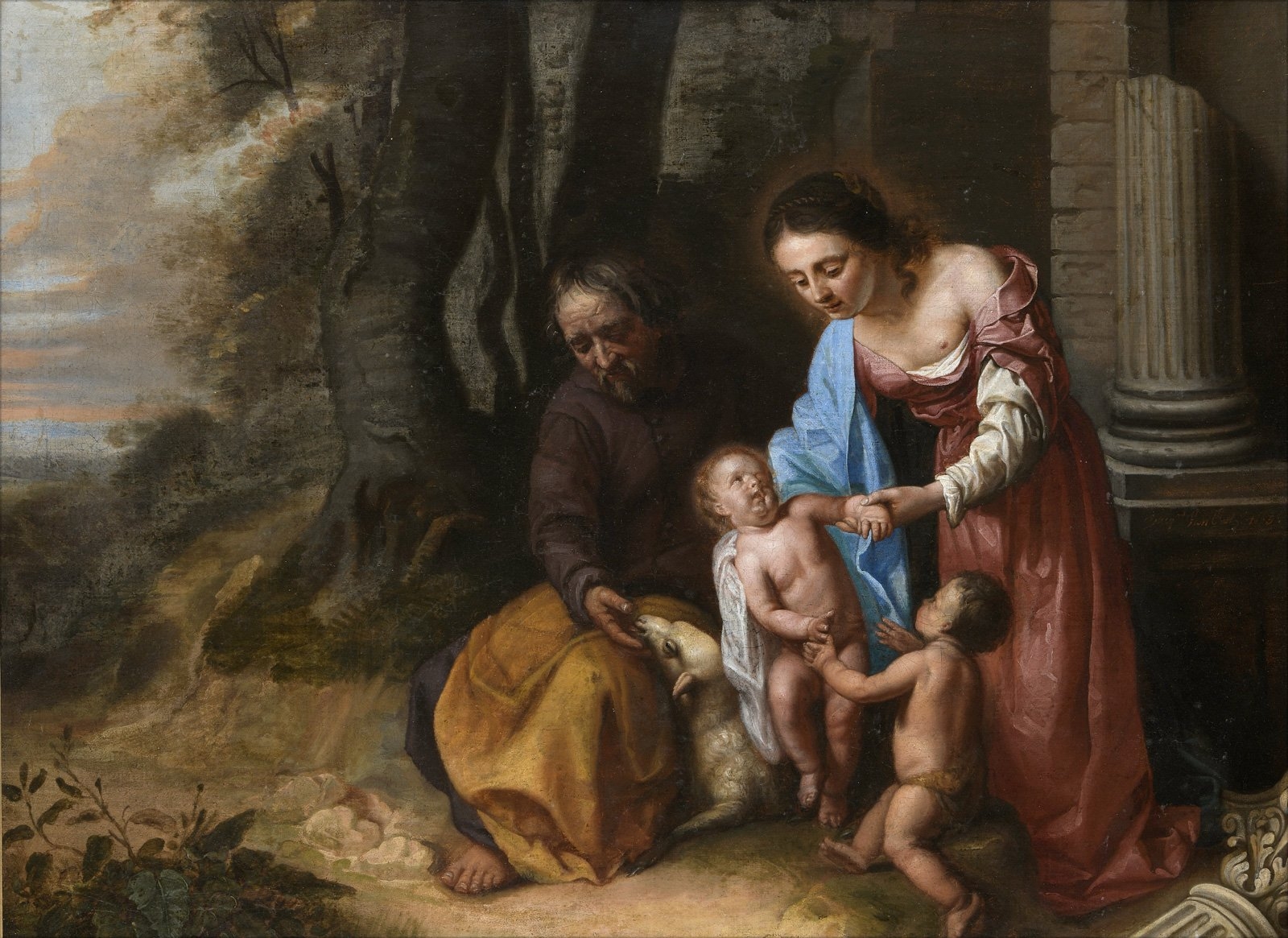 Artwork by Jacob van Oost, La Sainte Famille, Made of Oil on canvas relined