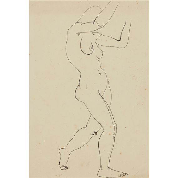 NUDE WITH RAISED ARMS by Robert Colquhoun, 1939