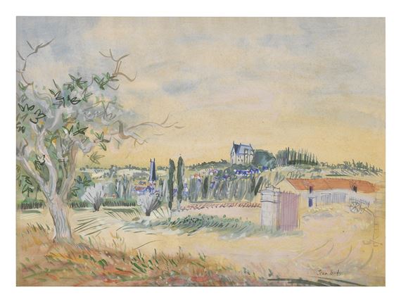 Jean Dufy、Paysage a Preuilly sur Claisse Jean Dufy、Paysage a Preuilly sur Claisse Paysage Preuilly