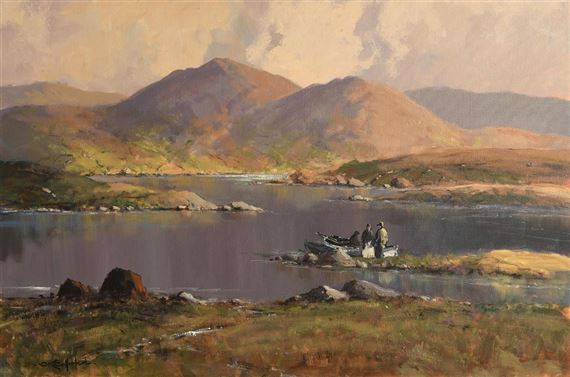 The Ferryman, Connemara Lough, Co. Galway by George Gillespie