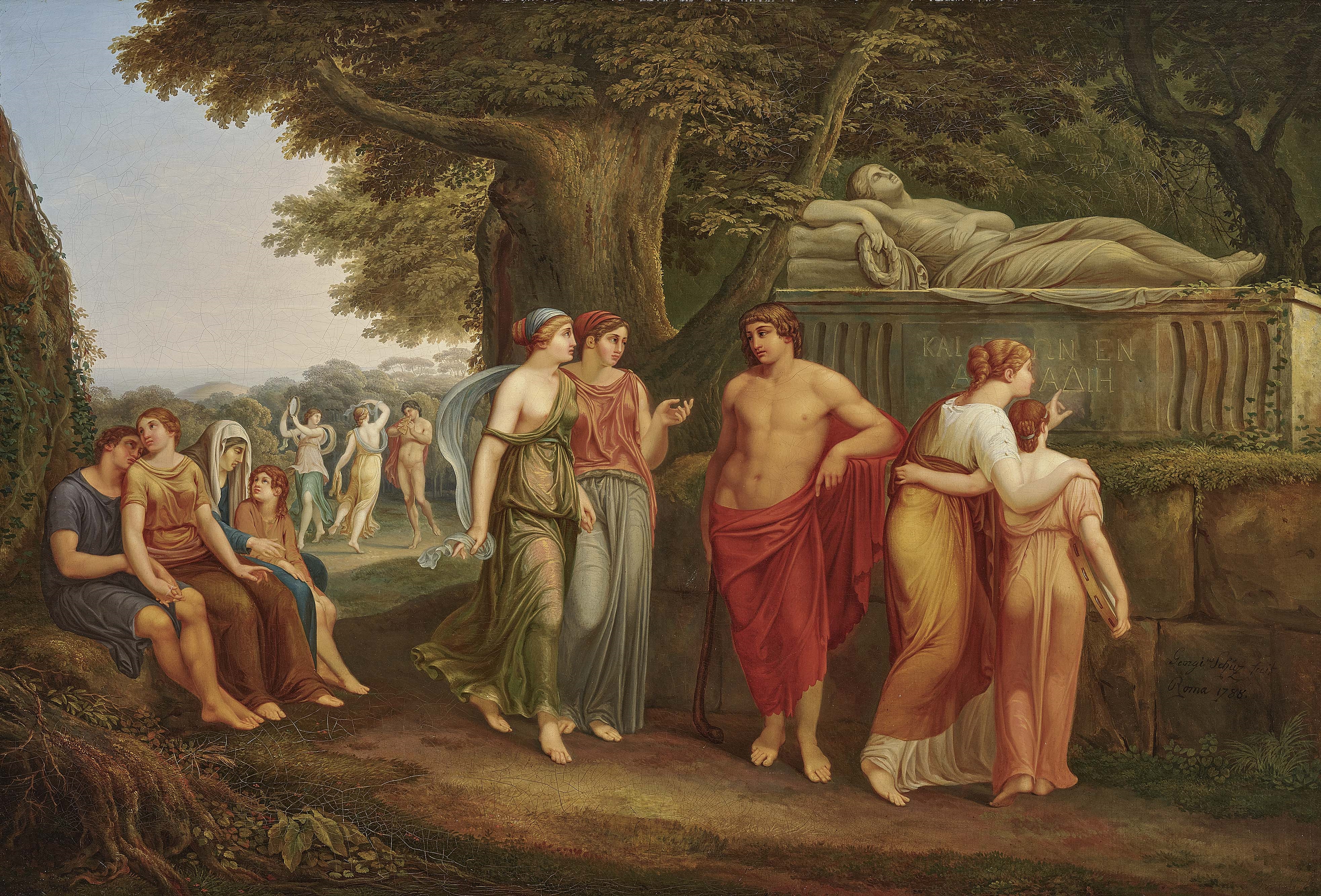 Artwork by Johann Georg Schütz, Et in Arcadia Ego, Made of Oil on canvas