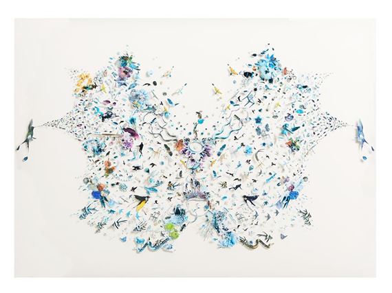 In Great Excitement Two Hummers Split A Sun Swarm by Peter Madden, 2007