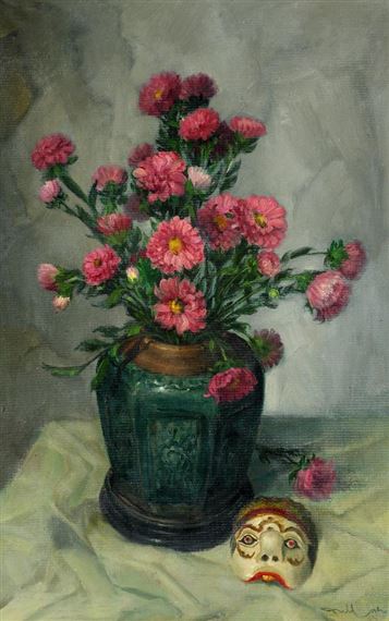 Flowers and Mask by Dullah, 1965