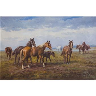 untitled, herd of horses - Lajos Korpács