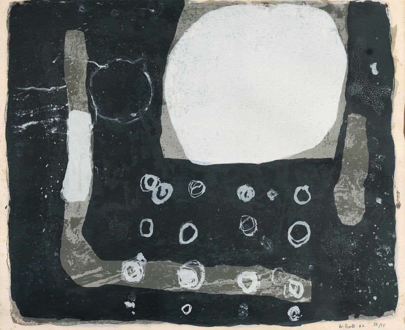 Artwork by William Scott, Barra (from the Scottish Islands), Made of lithograph in colours on wove paper