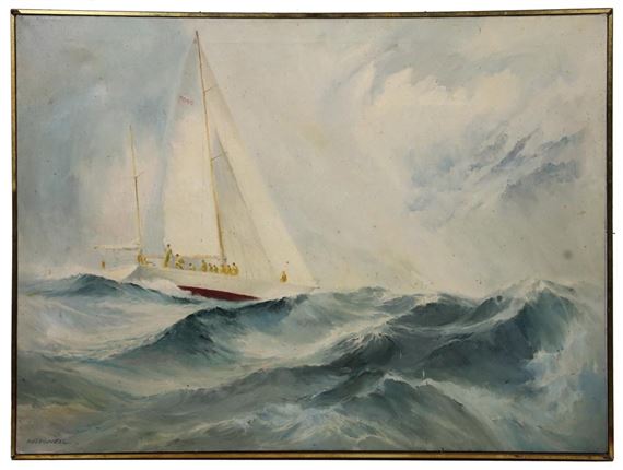 Large Ketch Sailboat by James Mitchell