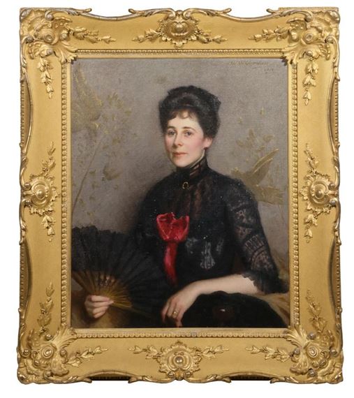 William Worcester Churchill | The Black and Gold Fan (Portrait of Edith ...