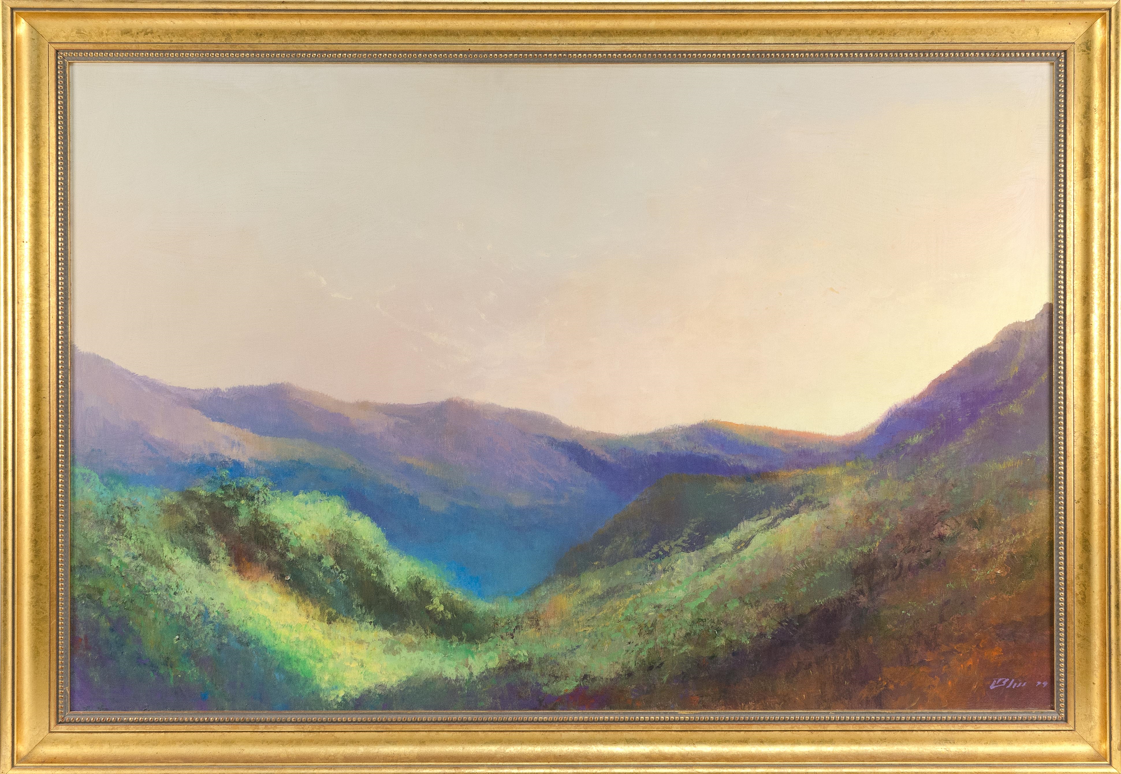 Artwork by Robert R. Bliss, Mountain valley landscape, Made of Oil on canvas