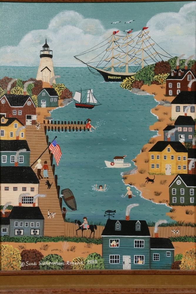 Artwork by Sandi Resnick, Two works: Freedom at Bay; Feels Like Rain to Me! (Noah's Ark), Made of acrylic on canvas