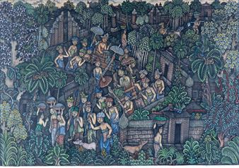 A procession in a Balinese village - I Dewa Putu Sangkan