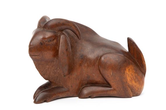 A resting (lying) goat in art deco style by Indonesian School, 20th Century, 20th century