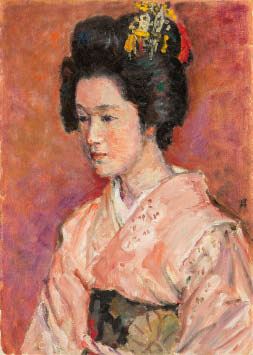 Woman of Japanese coiffure by Noboru Hasegawa, 1972