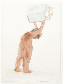 Untitled (Figure Holding Up a House) - Jumaadi