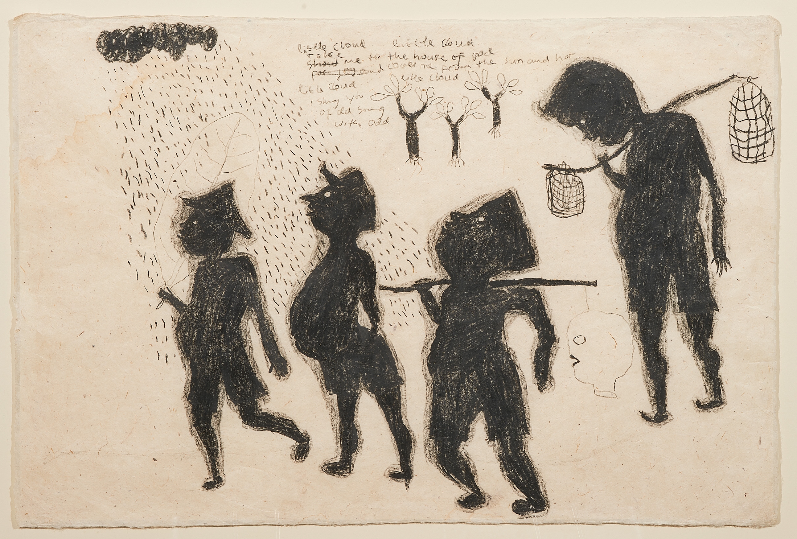 Artwork by Jumaadi, Little Cloud, Made of charcoal on rice paper