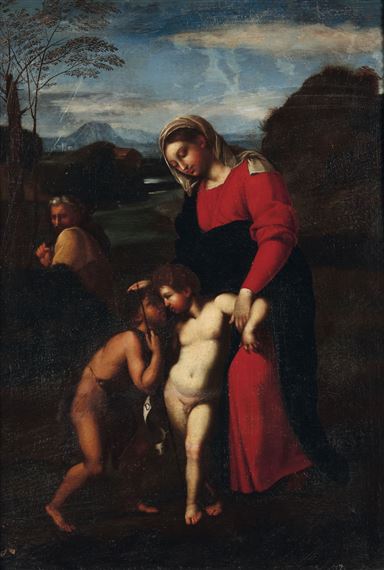 Madonna con Bambino e San Giovannino by Roman School, 19th Century