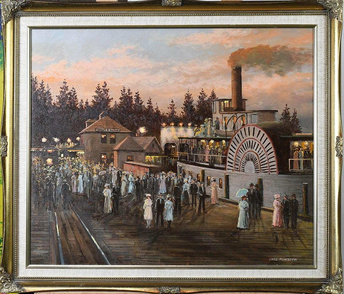 Carl Funseth | Coeur D'Alene River Boat Scene | MutualArt