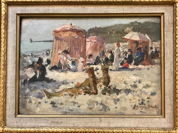 Officiers sur la plage by Georges Jules Ernest Binet