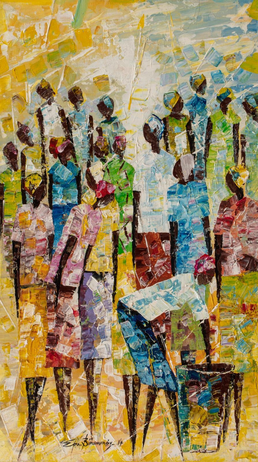 Artwork by Epaphrodite Binamungu, Foule, Made of Oil on canvas