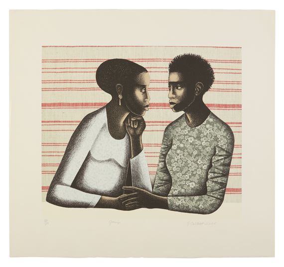 GOSSIP by Elizabeth Catlett, 2005