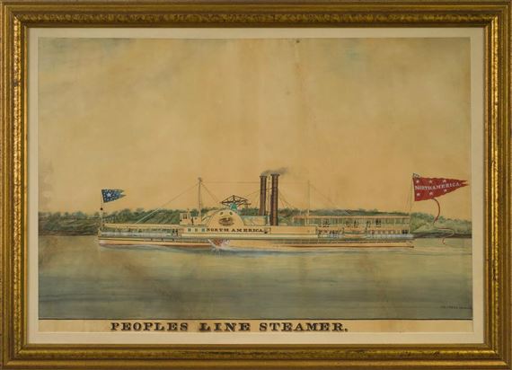 THE HUDSON RIVER SIDEWHEEL STEAMBOAT "NORTH AMERICA." - James & John Bard