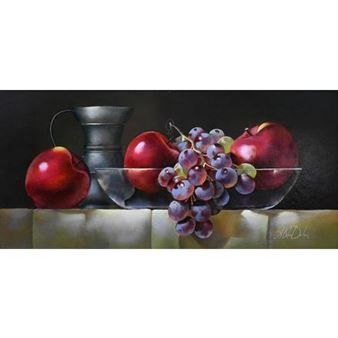 Still Life with Red Grapes and Apples - William van Dalen