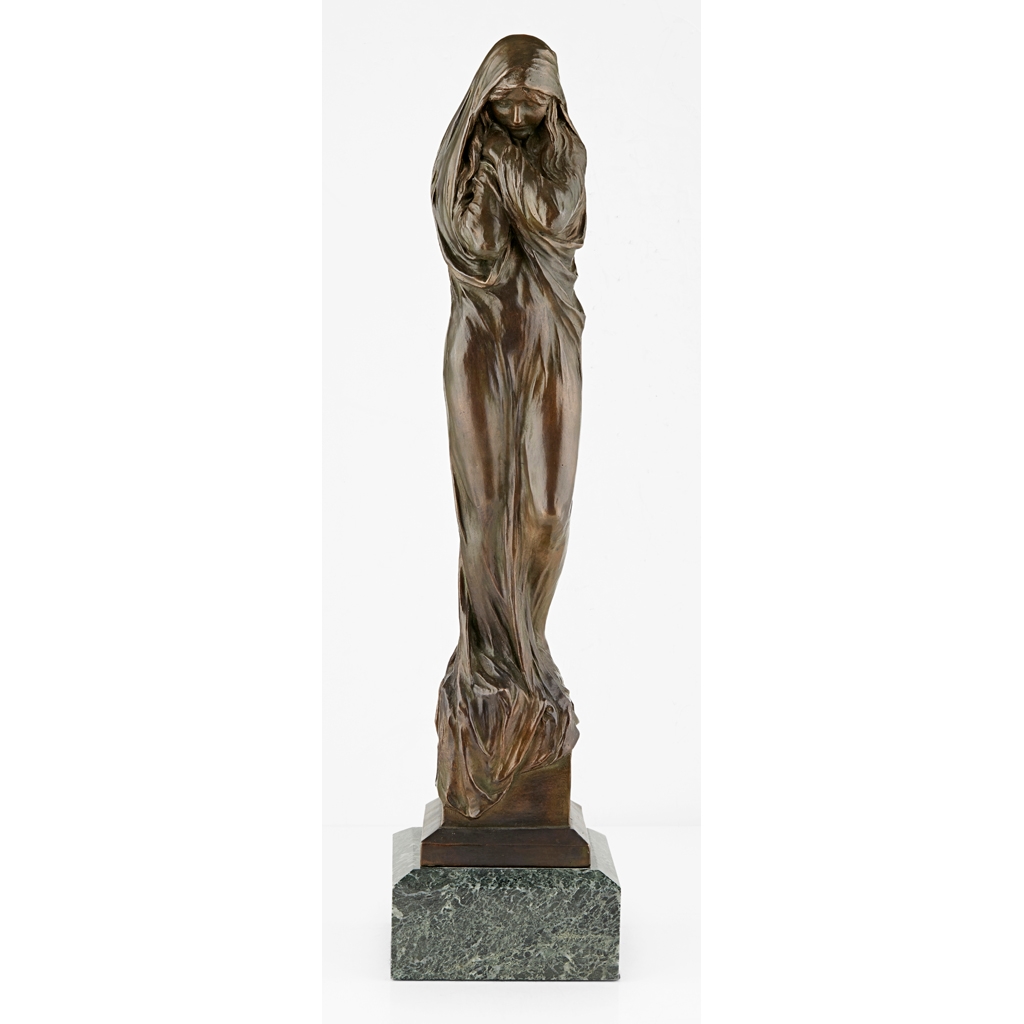Artwork by Richard Garbe, AN ELEGY, Made of bronze, dark-brown patina