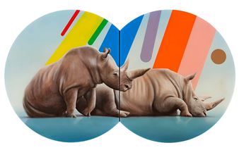 RHINOS WITH EVOLUTION OF COLOUR TERMS - Sam Leach