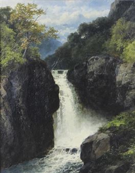 "FALLS OF RHEIDAL S.WALES" - J.B. Smith