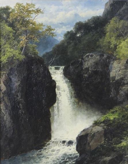 "FALLS OF RHEIDAL S.WALES" - J.B. Smith