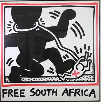 Keith Haring | FREE SOUTH AFRICA (1985) | MutualArt