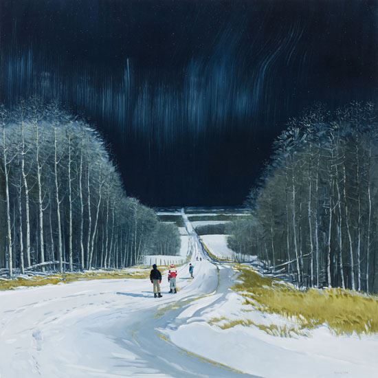 Country Road in Moonlight by Peter Shostak