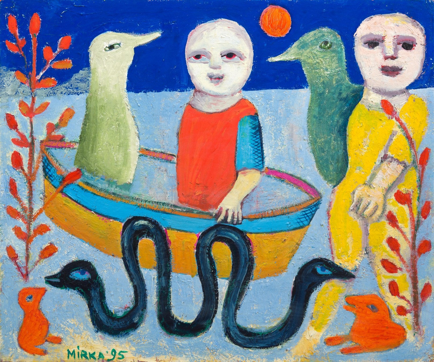 Children and Animals at Sea by Mirka Mora, 1995
