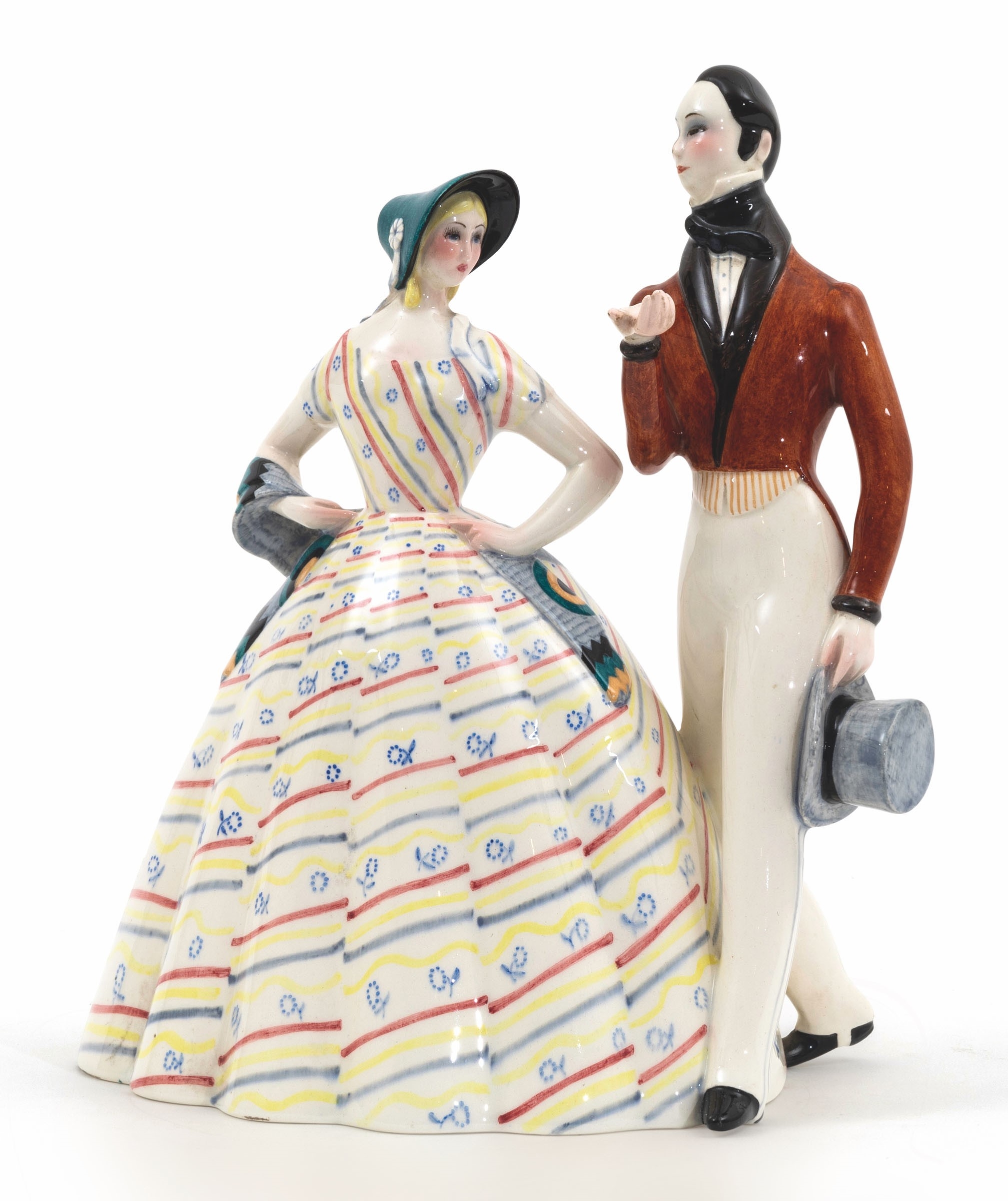 Artwork by Massimo Quaglino, Passeggiata Sentimentale, Made of earthenware with casting with polychrome decorations