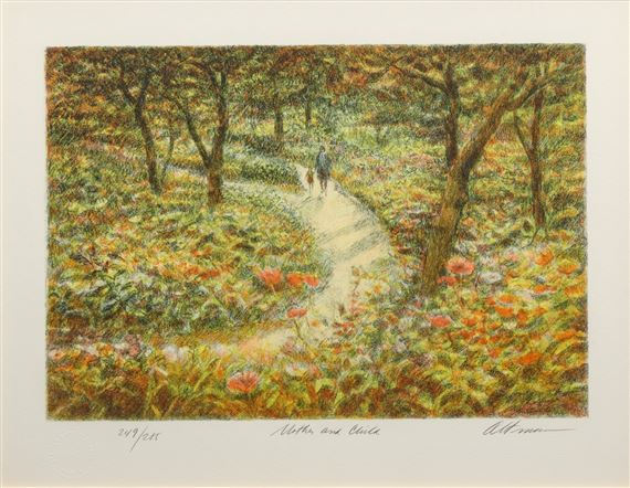 Harold Altman lithographレスティングカップル リトグラフ