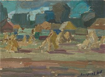 'Landscape with a haystack' - Wladyslaw Kurpiel