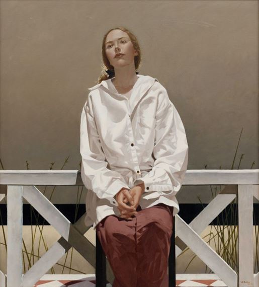 Young Woman at a Beach House by Neil Rodger, 2000