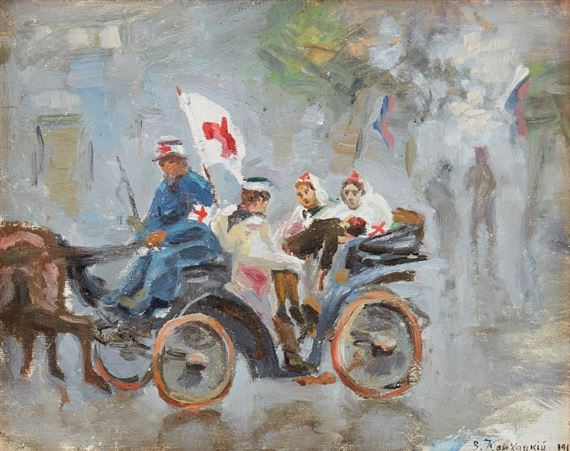 Red cross carriage by Wladimir G. Krikhatzkij, 1918