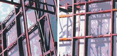 URBAN ABSTRACTION 1 AND 2 (PAIR) by Lisa Young